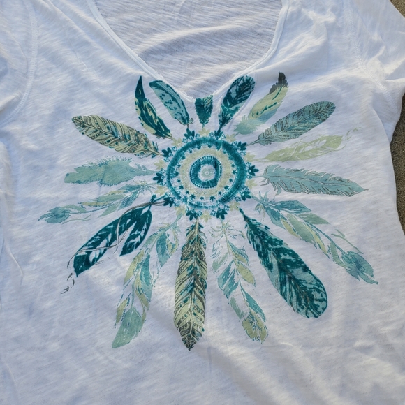 Zadig & Voltaire Tino Flamme Feather Graphic Tee M Cute Versatile Top EUC - Picture 5 of 7